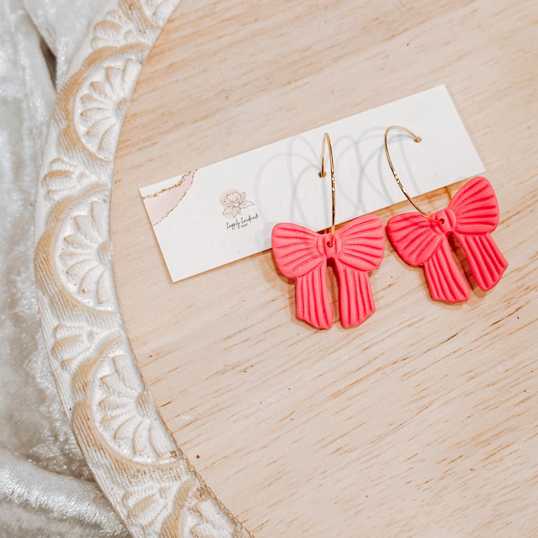 Pink Bow Hoops