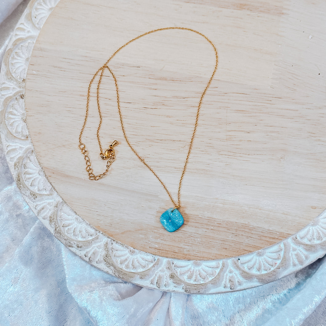 Small Blue Gem Necklace