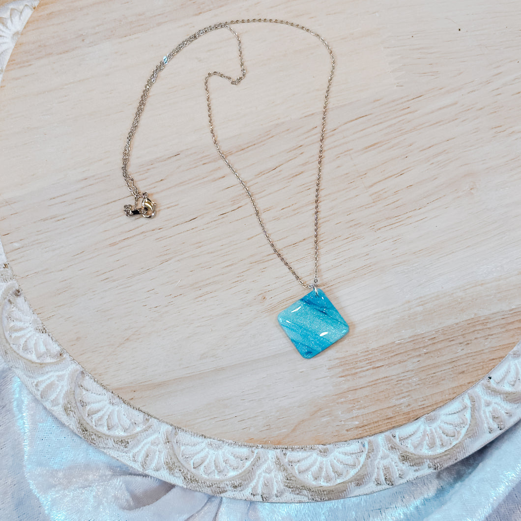 Large Blue Gem Necklace