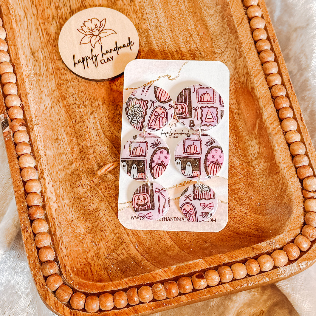 Pink Halloween Statement Dangles