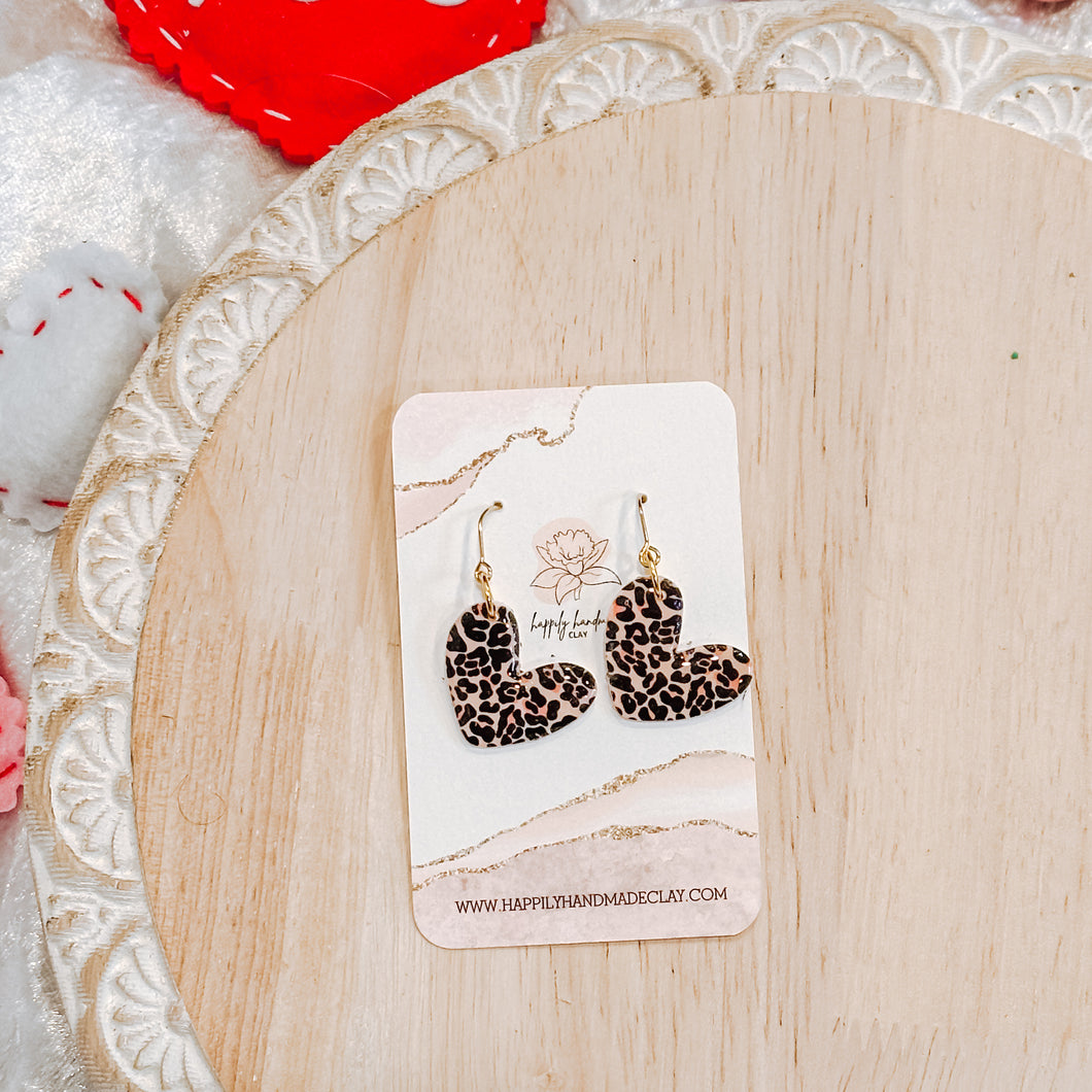 Leopard heart dangles