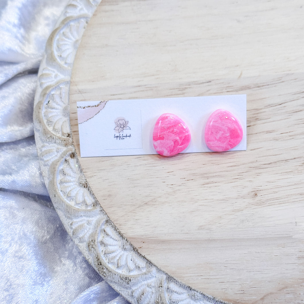 Pink Abstract Studs