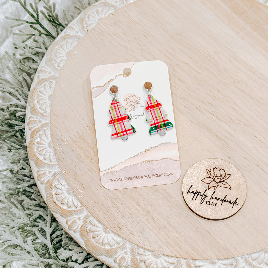 Plaid Trees on posts